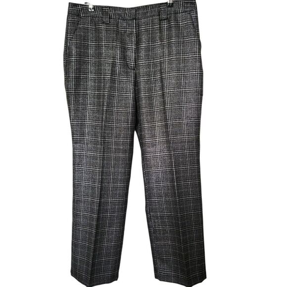 Worthington Womens Metallic Plaid Trousers Straight Leg Size 18 - Picture 1 of 9